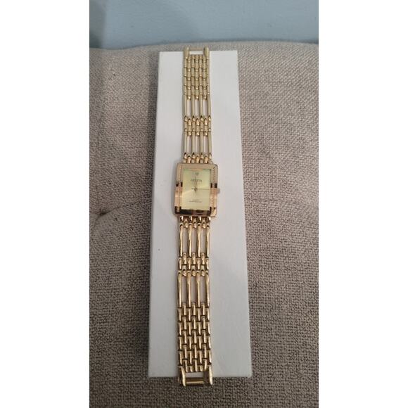 Vintage Geneva Women’s Gold Tone Quartz Dress Watch Rectangular Face Japan... - Picture 1 of 5